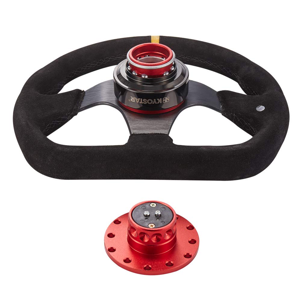 Kyostar Titanuim Steering Wheel Quick Release Aluminum Hub Adapter Boos Kit (Red)