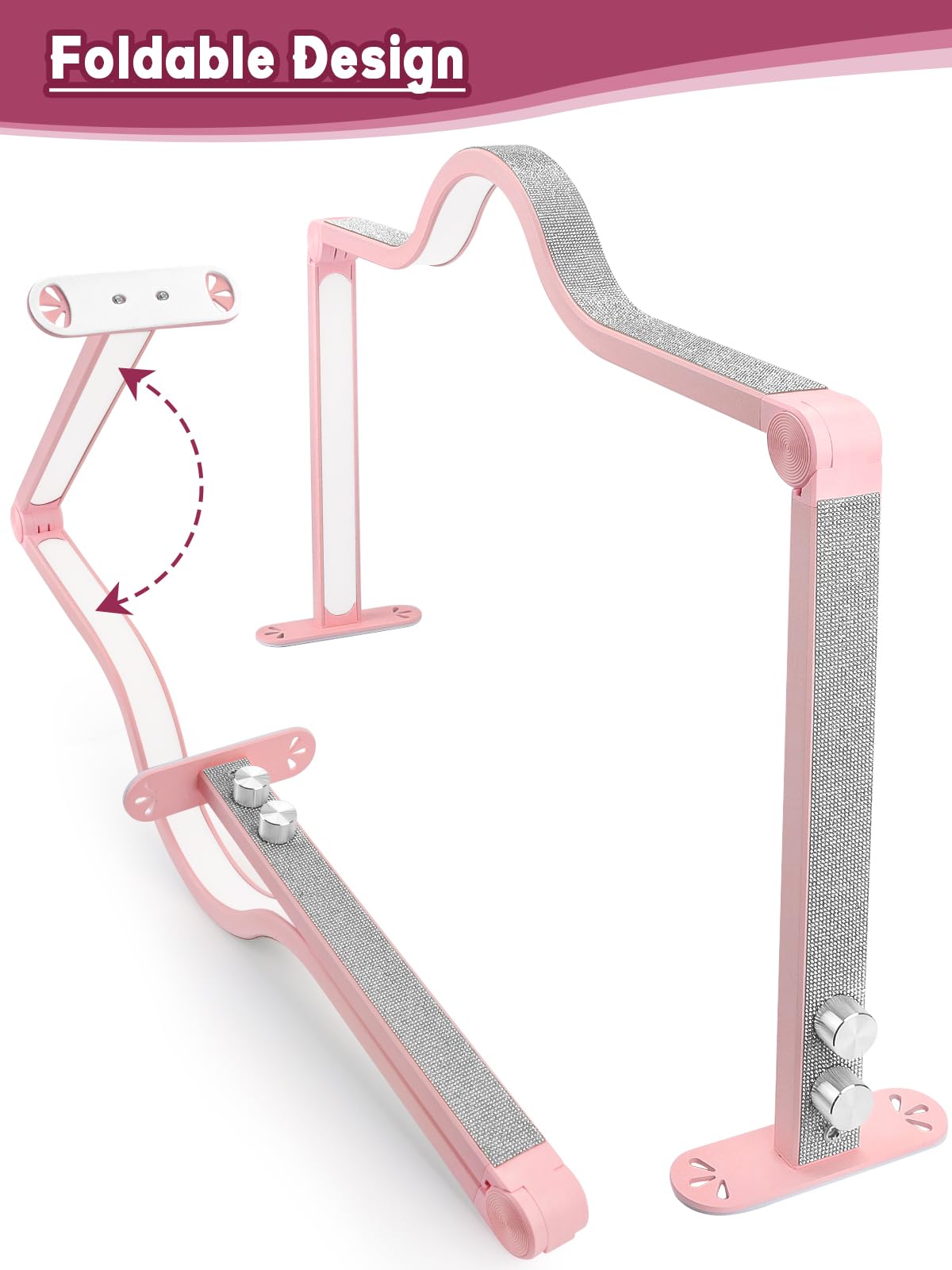 Kalolary 32inch Lash Light Lamp, 3000K-6000K Adjustable Brightness Desk Lash Light for Lash Extensions, Fill Light Eyelash With Mobile Phone Holder