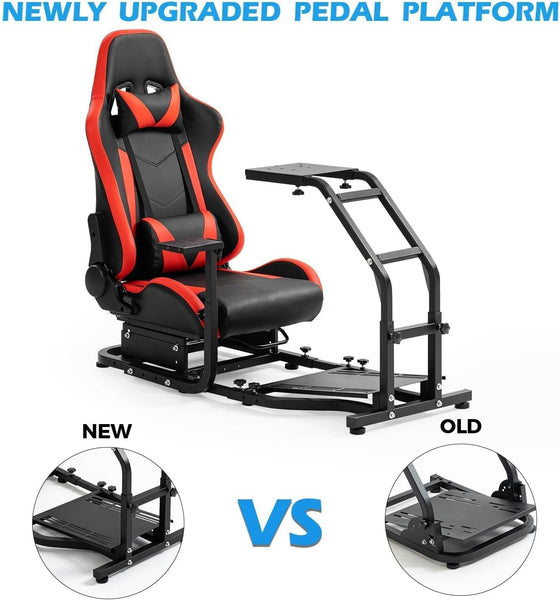 Anman Racing Simulator Cockpit Height Adjustable Racing Frame Driving Wheel Stand Compatible with Logitech G25, G27, G29, G920 Gaming Cockpit G25/G27/G29/G920 Without Wheel Shifter and Pedals