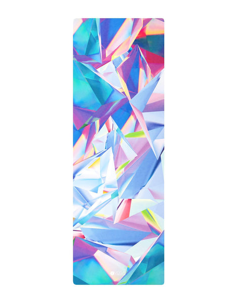 Yoga Design Lab Travel Yoga Mat 1.5 mm | Thin, Non-Slip, Foldable, Lightweight, Mat/Towel, Machine Washable | with Carry Strap (Crystal, 1.5 mm)