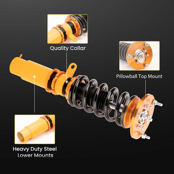 maXpeedingrods Coilovers Shock Suspension for BMW E46 3 Series 316i 318i 320i 323i 325i 328i 330i 1998-2006 - Red