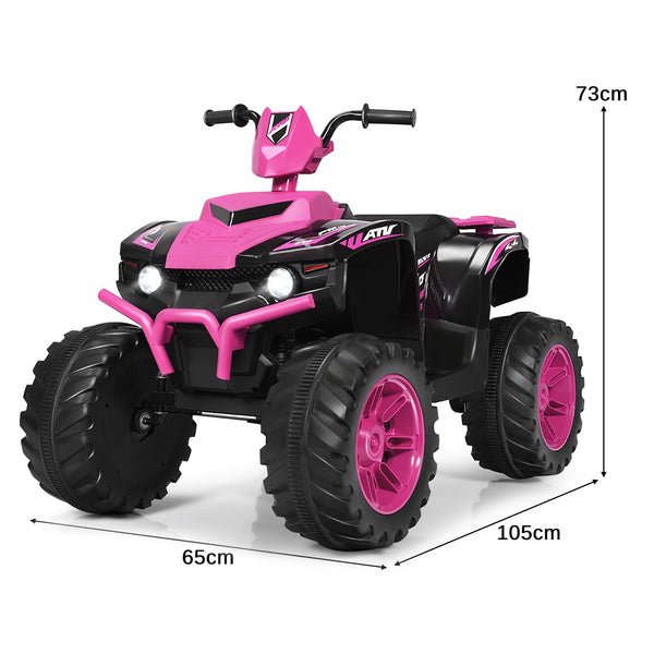 GYMAX Kids Electric Quad Bike, Children Ride On ATV with Bluetooth, Lights, Music, Horn, High/Low Speeds and Slow Start, 12 V Battery Powered Toy Car for 3-7 Years Boys Girls (Blue)