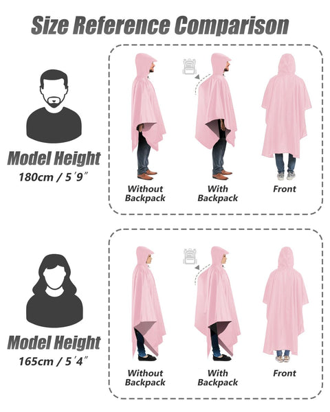 Victoper Waterproof Poncho Adult, Reusable Rain Poncho Adult Waterproof Poncho Waterproof Adult Lightweight Waterproof Raincoat for Outdoor Hiking Camping Cycling Traveling