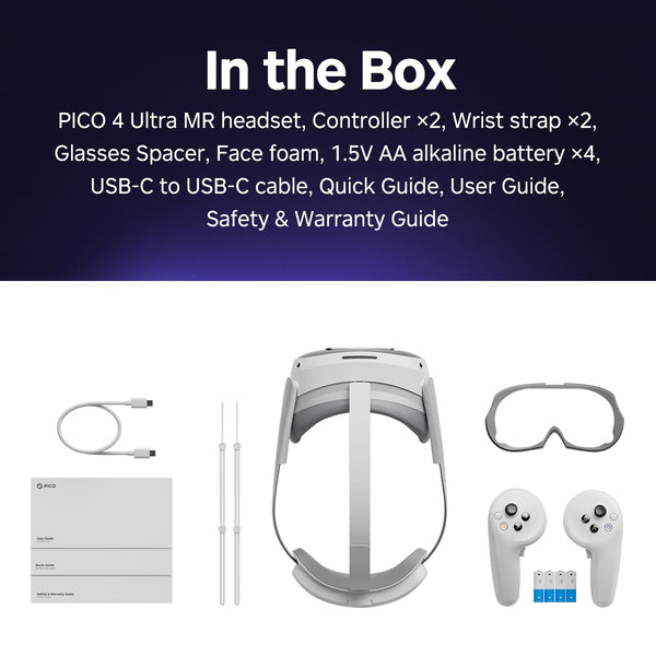 PICO 4 Ultra 256GB - VR and Mixed Reality Headset + Motion Trackers