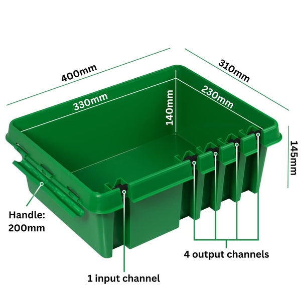 DRiBOX – Large IP55 Weatherproof Outdoor Electrical Connection Box 40 x 31 x 14.5cm – Power Cord Enclosure for Christmas Lights, Timers, Extension Cables, Leads, Reels, Transformers (Large, Black)
