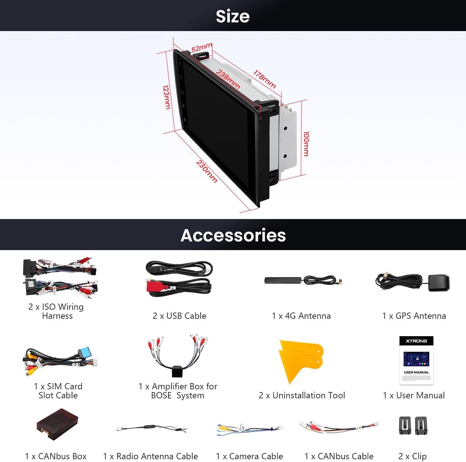 XTRONS 8" Android Car Stereo 4+64GB Radio Player for Audi A3 8P S3 8P RS3 Sportback, Built-in IPS Screen DSP 4G Wireless CarAuto Play GPS Navigation Bluetooth WiFi Cooling System, Optional DAB+