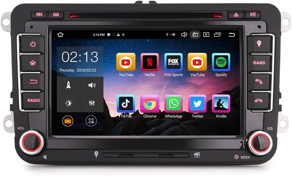 Erisin 7 inch 8-Core 4GB+64GB Android 13 Car Stereo Sat Nav For VW Polo Passat Golf MK5 MK6 Caddy EOS Seat Skoda CarPlay Android Auto DSP DAB+ Bluetooth GPS OPS WIFI 4G DVR CD Player Head Unit