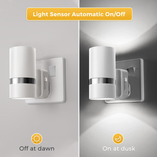 LOHAS-LED Night Light Plug in Wall, 1 Pack, Dimmable Nightlight, Dusk to Dawn Sensor, Brightness Adjustable 0-100LM, 3000K Warm White, Plug-in Modern Night Light for Hallway Bedroom Stair Bathroom