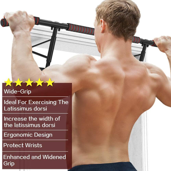 AmazeFan Pull Up Bar Doorway with Ergonomic Grip - Fitness Chin-Up Frame for Home Gym Exercise - Multi-Angle Grip - 2024 Upgrade Smart Hook (Fits