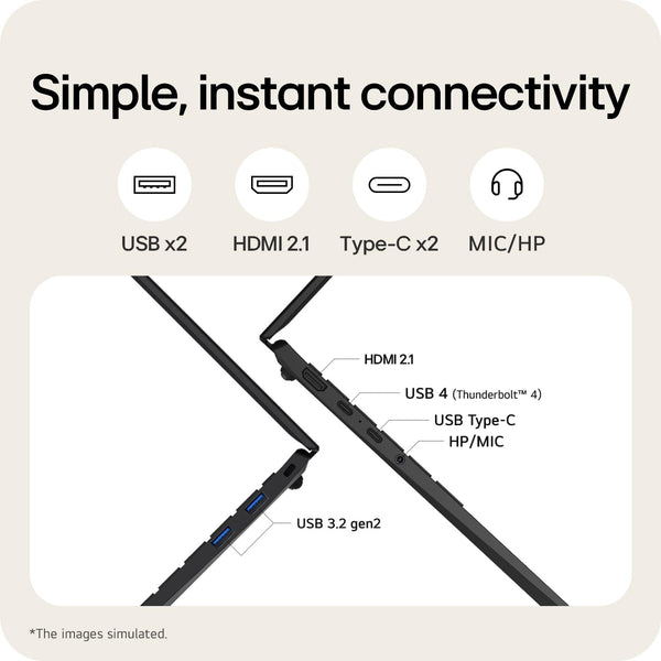 LG gram 16Z90TL - 16 Inch 2.5K IPS Ultra-Lightweight Laptop, Intel Core Ultra 7 256V 47TOPS NPU - EVO Edition, 16GB RAM, 1TB SSD, Windows 11 Home, gram Hybrid AI, Copilot+ PC, Black (2025)