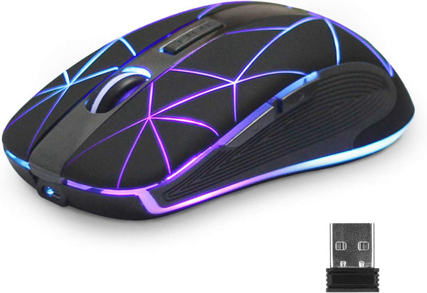 Rii RM200 Wireless Mouse,Rechargeable Gaming Mouse with USB Nano Receiver,5 Buttons for Casual Gaming, Notebook,PC,Computer Office Home Work