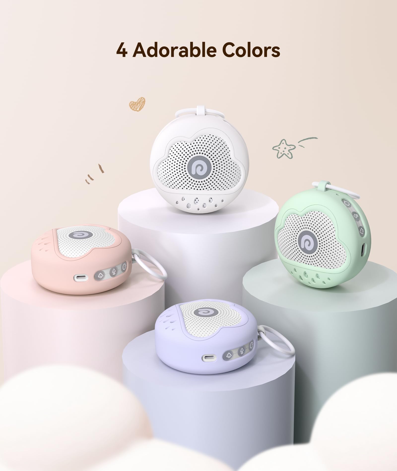 Dreamegg White Noise Machine, Portable Sound Machine Baby Features Powerful Battery, D11Max Sleep Aid Sound Machine for Baby Adults 21 Soothing Sounds for Sleeping Nursery Travel Gift USB Rechargeable
