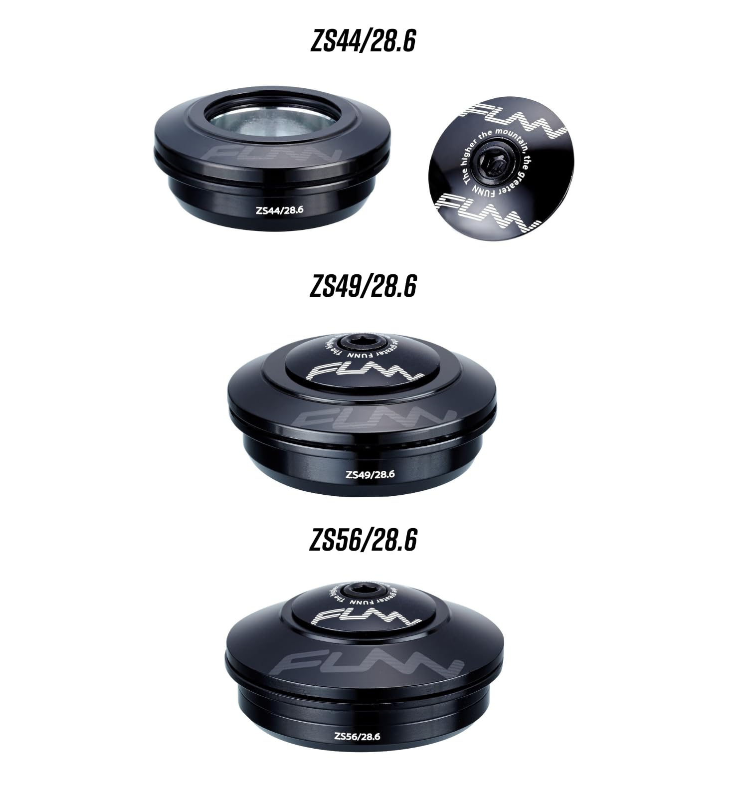 Funn Descend Upper Headset ZS56/28.6, Zero Stack Angular Contact Bearing Upper Headset, Durable and Lightweight Alloy Headset for Mountain Bike, BMX