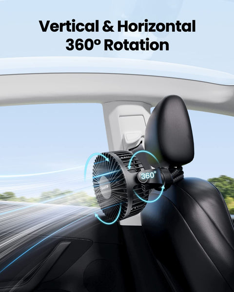 Gaiatop Mini Portable Pram Fan, Rechargeable Small Clip on Fan for Stroller, Detachable 3 Speed 360 Degree Rotate Flexible Tripod Handheld Desk Cooling Car Seat Crib Treadmill Travel Black (SF40)