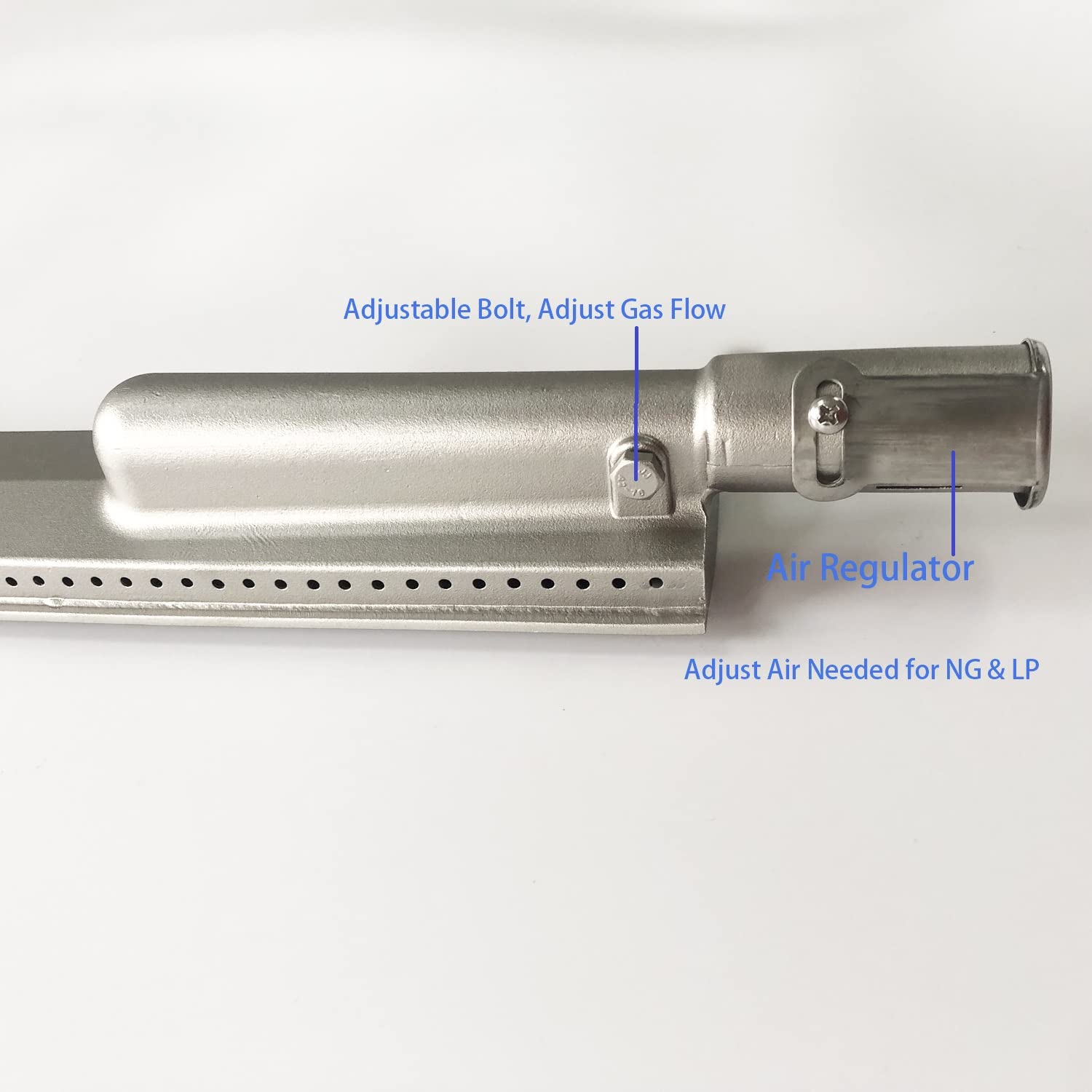 GRILLJOB 1PC Heavy Duty Cast Stainless Steel 304 BBQ Grill Burners Bull BBQ Replacement Parts for Cal Flame Aussie Blaze Jenn AIR Thermos Turbo