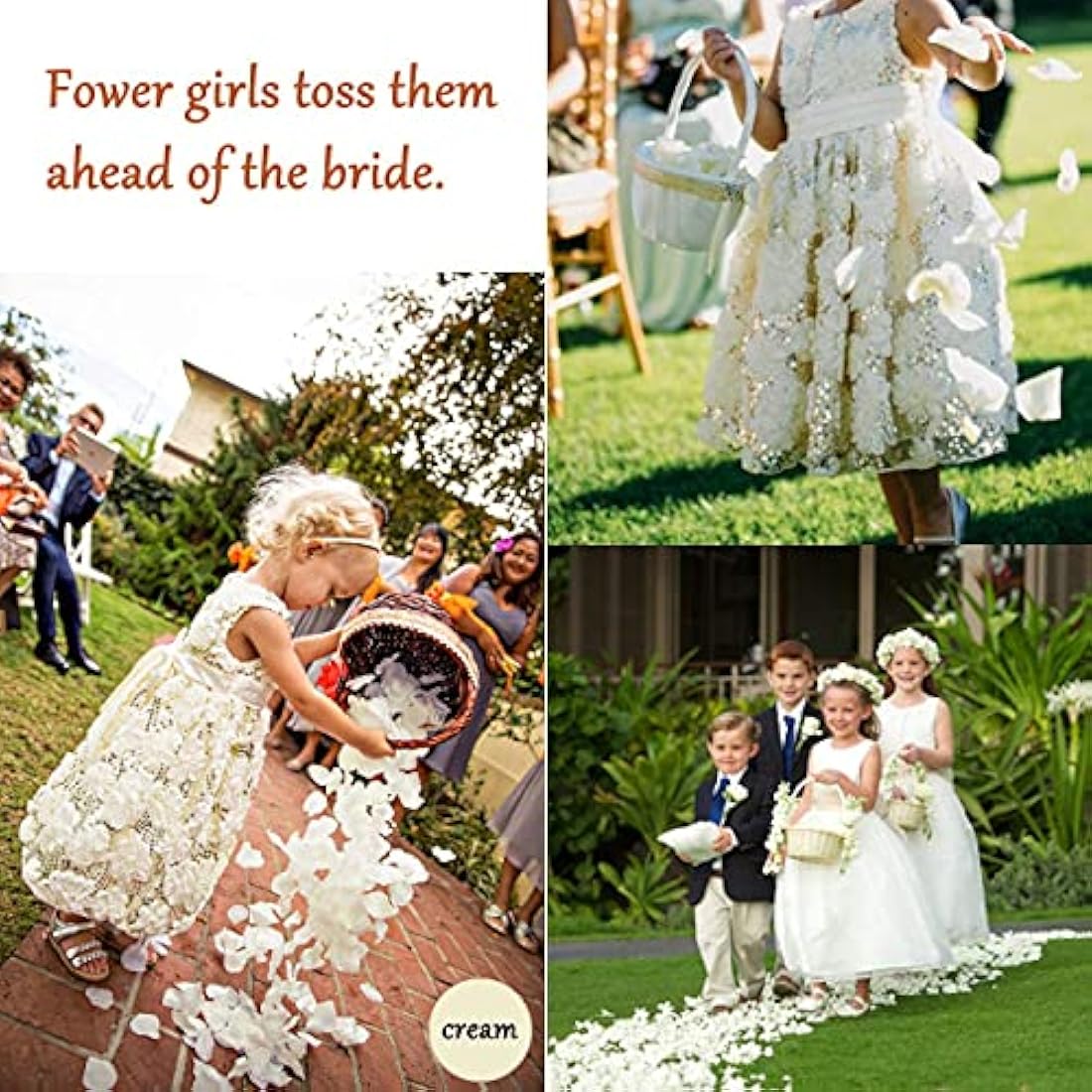 4000pcs Rose Petals for Weddings, Silk Rose Petals, Insipid Artificial Silk Flower Petals, Decoration Petal Flower Confetti for Valentine's Day, Aisle Wedding, Bed, Party, Table (White)