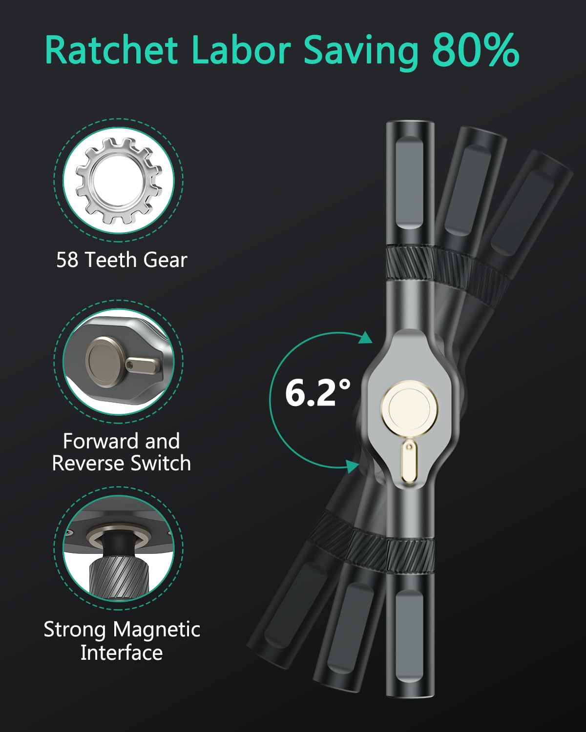 ORIA 24 in 1 Magnetic Ratchet Screwdriver Set with S2 Steel Bits & Detachable T-Handle, Portable Tool Kit in Case for Home DIY, Computer, Electronics Repair, Furniture