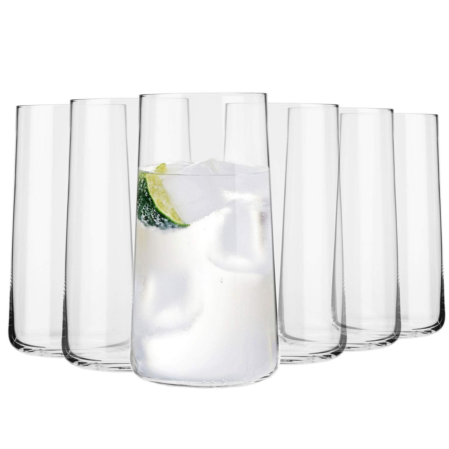 Krosno Tall Water Drinking Glasses Set of 6 | 540 ML | Avant-Garde Collection | Highball Glasses & Tumbler Glass Set | Juice Half Pint Highball |
