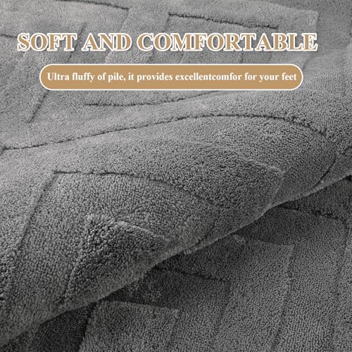 Enyhom Machine Washable Area Rug, 160 x 220 cm Large Soft Geometric Rugs for Bedroom Modern Design Grey Rugs Living Room Non Slip Carpet Stain