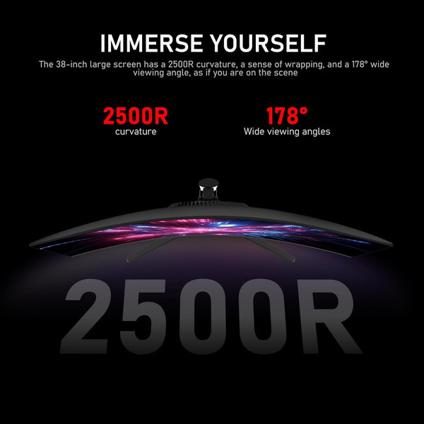 Gawfolk 34 Inch Ultrawide Curved 144Hz Gaming Computer Monitor 1500R PC Screen 21:9 UWQHD (3440x1440),Adaptive Sync,178° Viewing Angle,Display Port、HDMI 2.0, VESA75x75MM-Black