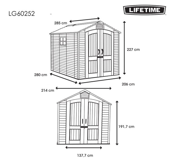 Lifetime 60282 Outdoor Storage Shed, 7 x 12 ft.