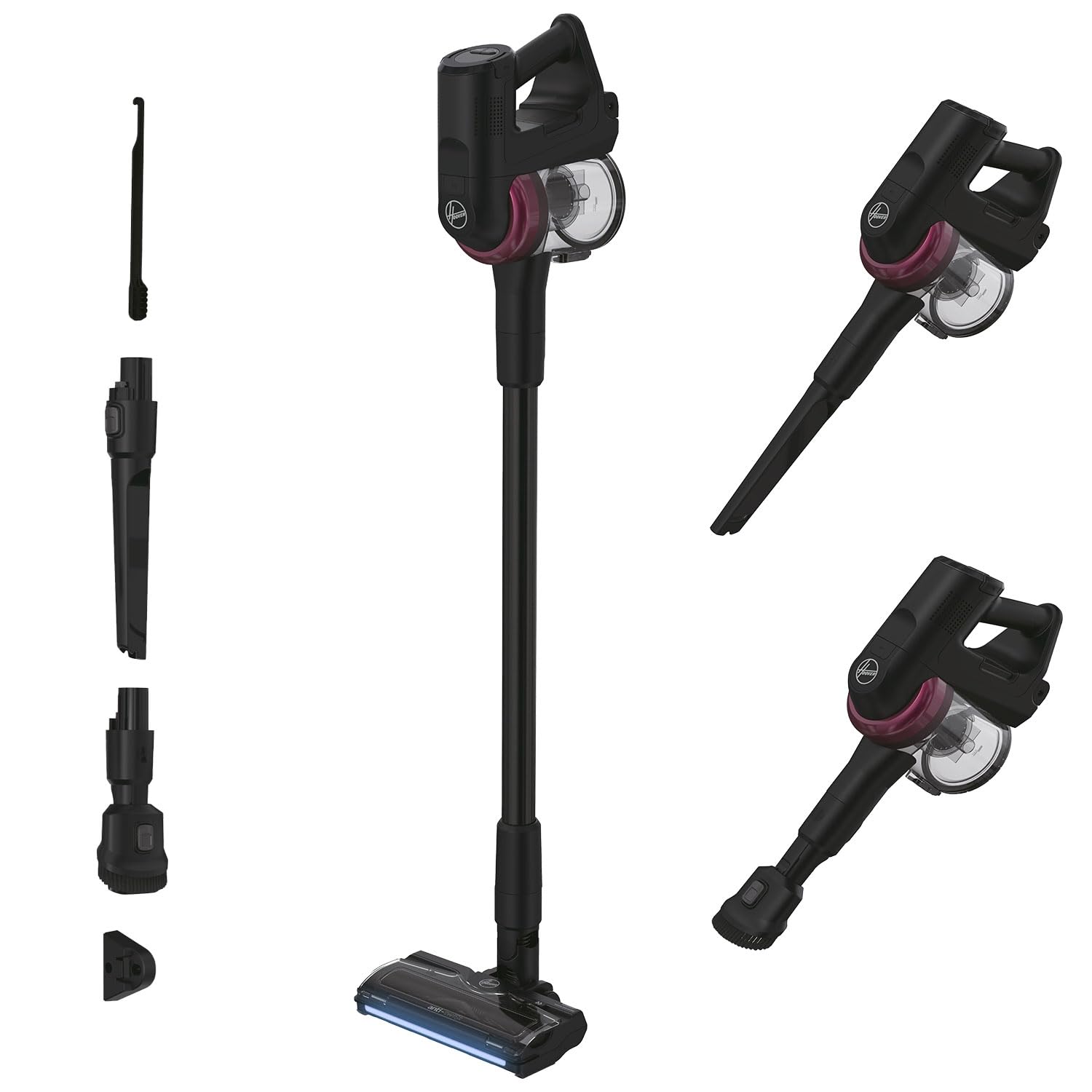 Hoover HF4 Hydro Cordless Vacuum Mop – 3-in-1 Stick Vacuum Cleaner and Floor Cleaner with Handheld Mode, up to 60 Min Runtime, Wet and Dry Vacuum Mop with LED Lights [HF401YH]