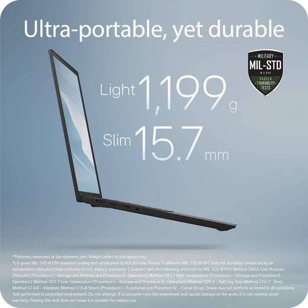 LG gram 16Z90TL - 16 Inch 2.5K IPS Ultra-Lightweight Laptop, Intel Core Ultra 7 256V 47TOPS NPU - EVO Edition, 16GB RAM, 1TB SSD, Windows 11 Home, gram Hybrid AI, Copilot+ PC, Black (2025)