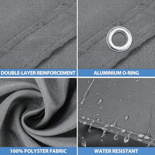 IMSGVIFO Awning Waterproof with Eyelets, UV Protection Sun Protection, Weather Protection, Weather Resistant, Parasol Awning for Patio Roof, Balcony, Conservatory, Swimming Pool, Dark Grey, 4 x 4 m