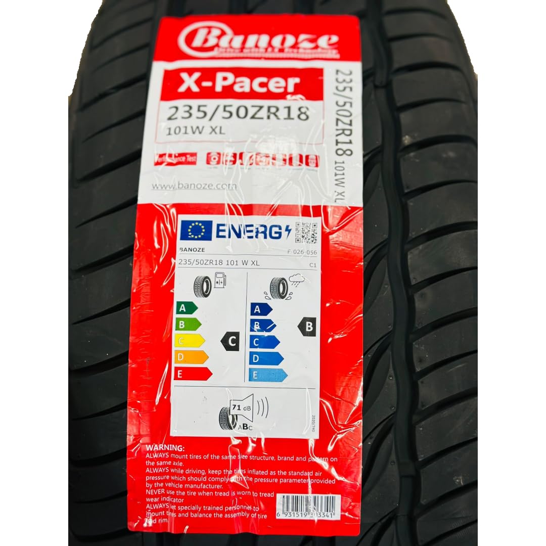 BANOZE X-Pacer 235/40ZR18 95W XL High-Performance Tyre – Extra Load, W Speed Rating (168 mph), Enhanced Grip for Sports Cars & Sedans (2)