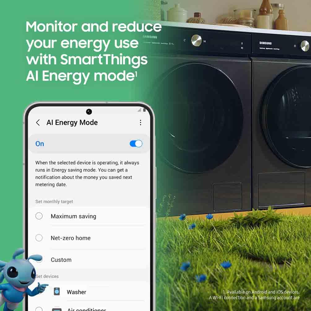 Samsung Series 6 DV90T6240LH/S1 with OptimalDry™, Freestanding Heat Pump Tumble Dryer, 9 kg, White, A+++ Rated