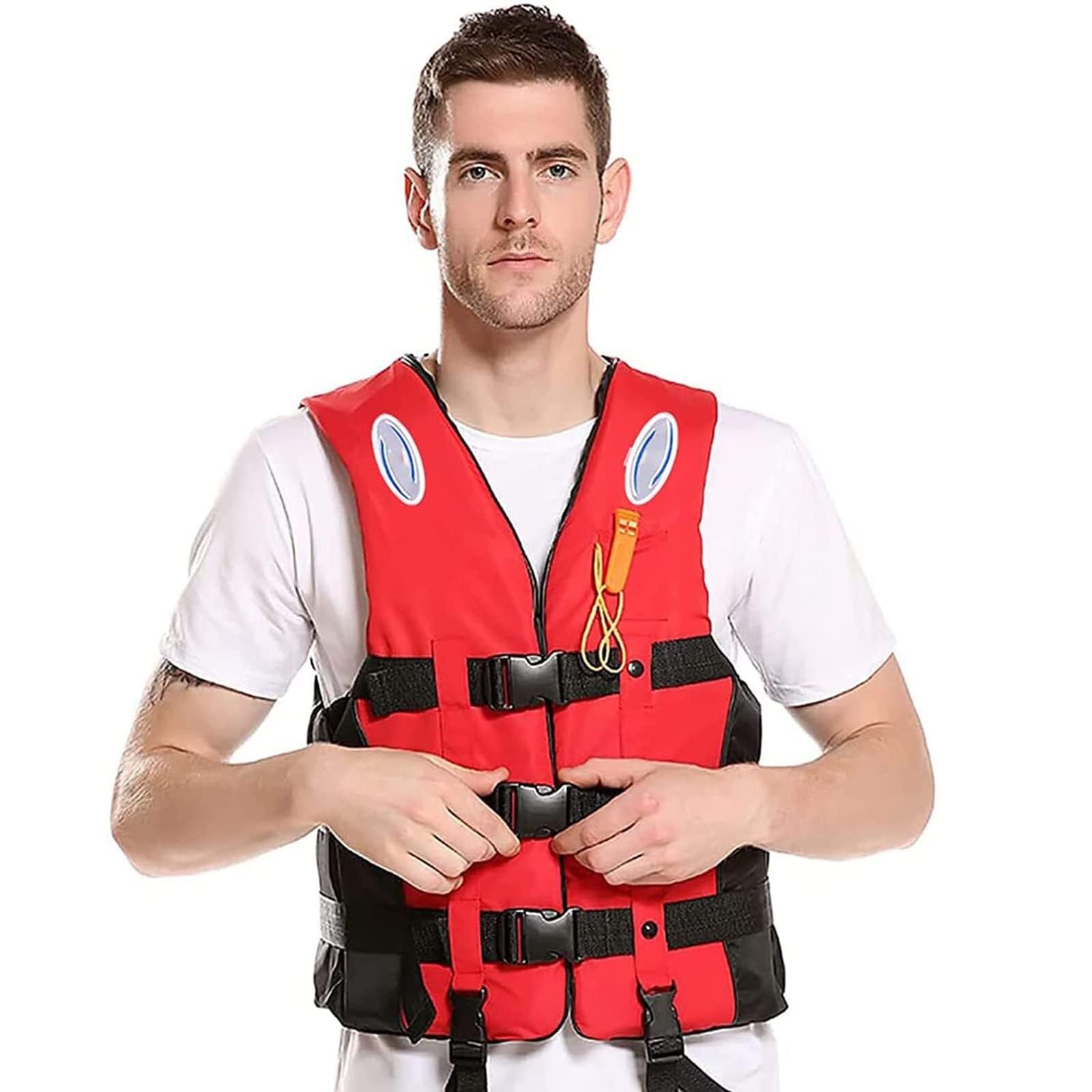 Swim Jacket - Paddle Board Life Jacket for Adult Adjustable Buoyancy Aids Swim Safety Snorkeling Vest for Kayaking Floatation Device Surfing Outdoor WaterSports(Blue,XL)