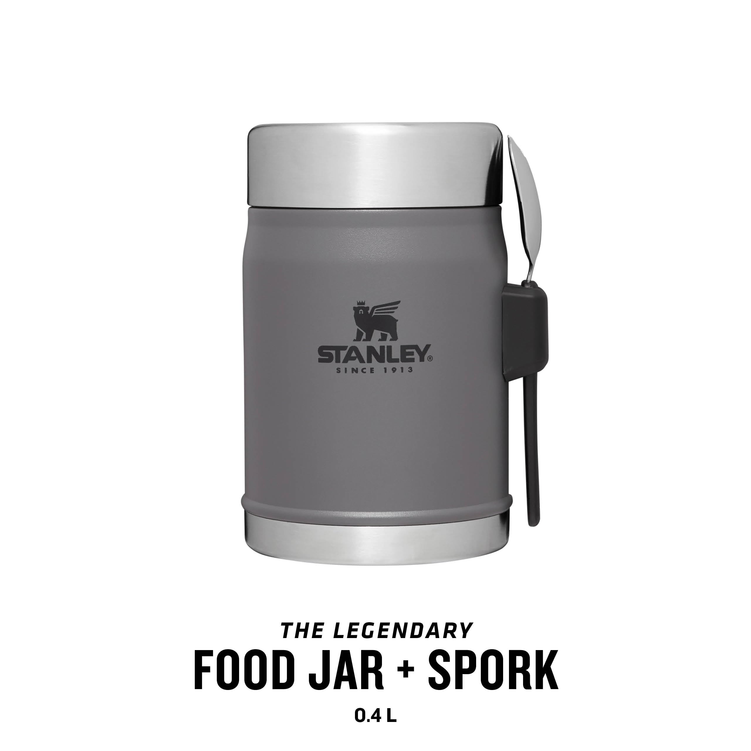 Stanley Classic Legendary Food Jar 0.4L With Spork - Keeps Cold For 7 Hours - BPA-Free Stainless Steel Soup Flask - Leakproof - Dishwasher Safe - Rose Quartz