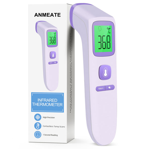 No-Touch Forehead Thermometer for Adults, Infrared Digital Thermometers for Kids, Touchless Baby Thermometer, Accurate Reading with LCD Display, Mute Mode, Memory Recall, Fever Alarm