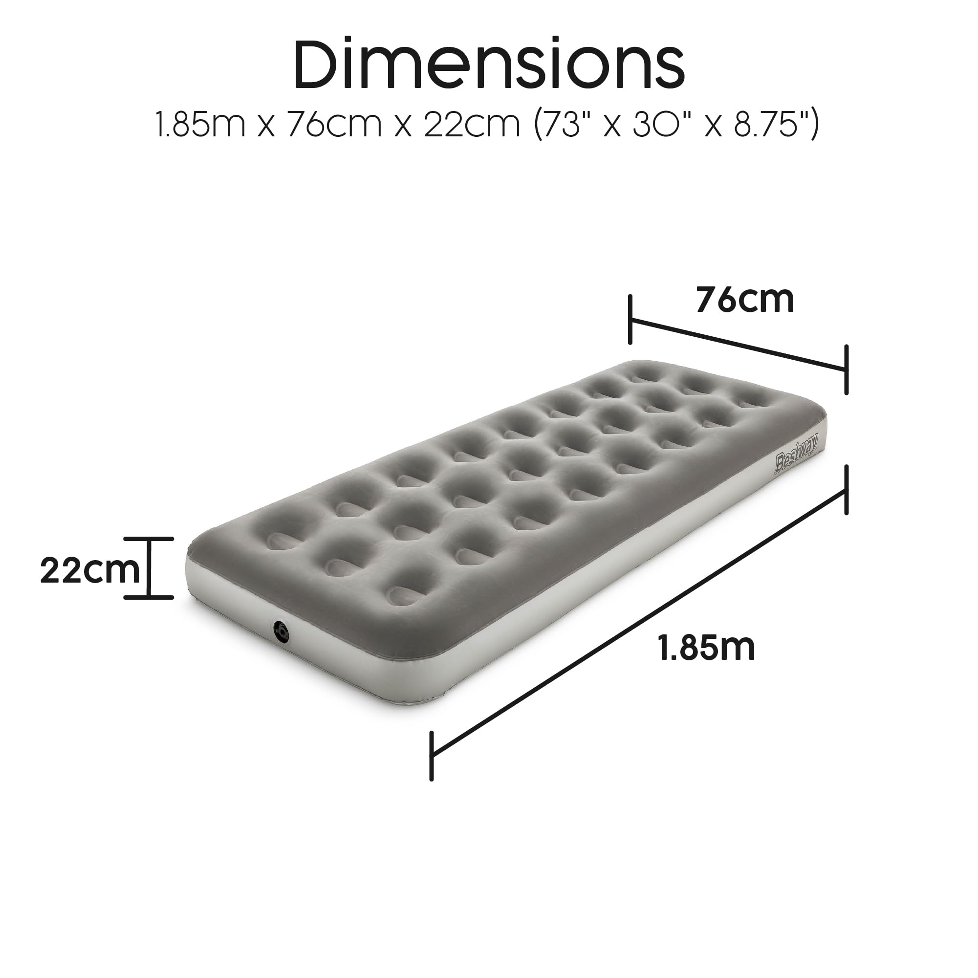 Bestway Premium Camping Double Airbed with Handheld Electric Pump, Double Flocked Inflatable Bed Portable, Air Mattress, Outdoor Camping Bed