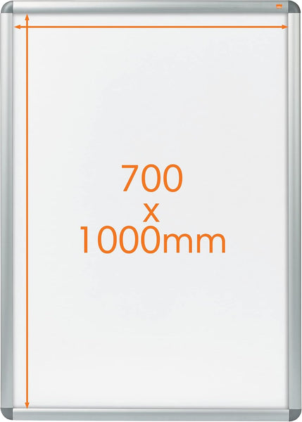 Nobo A3 Poster Frame Sign Holder With Snap Frame, Wall Mounted, Aluminium Trim, Anti-Glare Protective Cover, Premium Plus, Silver, 1902213
