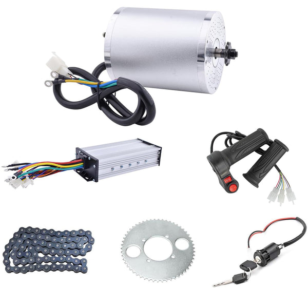 Kunray 48V 2000W Electric Go Kart Motor 4300RPM Electric Motor Kit High Speed Brushless DC Motor with 3 Speed Twist Throttle, Electric Dirt Bike Motor, for Scooter Motorcycle DIY Part (No Bracket)