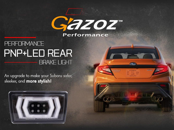 GAZOZ PERFORMANCE F1 Hexagon Style 4th Brake Light Kit Rear Bumper White Bar For 22-23 Subaru WRX