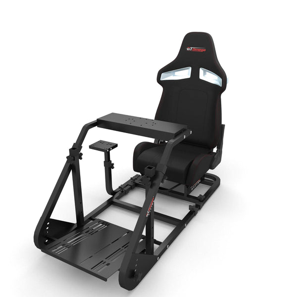 GT Omega ART Racing Simulator Cockpit RS9 Gaming Console Seat for Thrustmaster T300RS Steering Wheel Pedals & TH8A, TH8RS Shifter TX Ferrari 458 Italia PS4 Xbox, with Stand & Reclinable Chair Rails