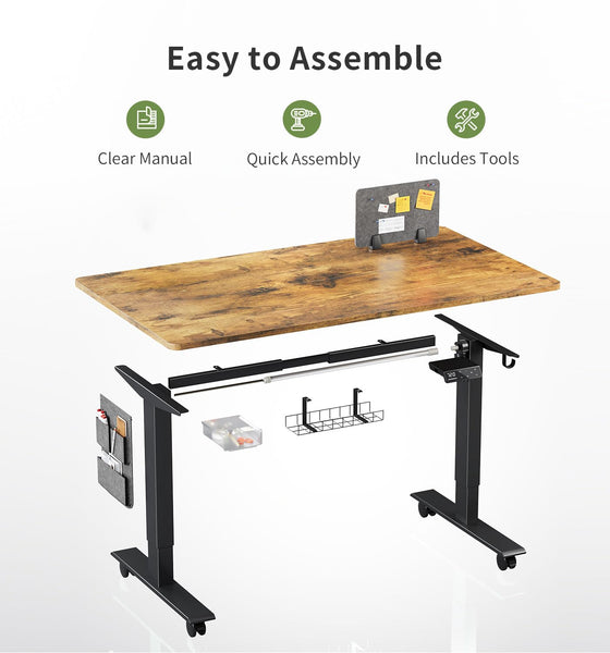 MAIDeSITe Height Adjustable Standing Desk Electric Standing Desk Sit Stand Desk Stand Up Desk with Cable Tray 120 * 60cm Desktop for Home Office