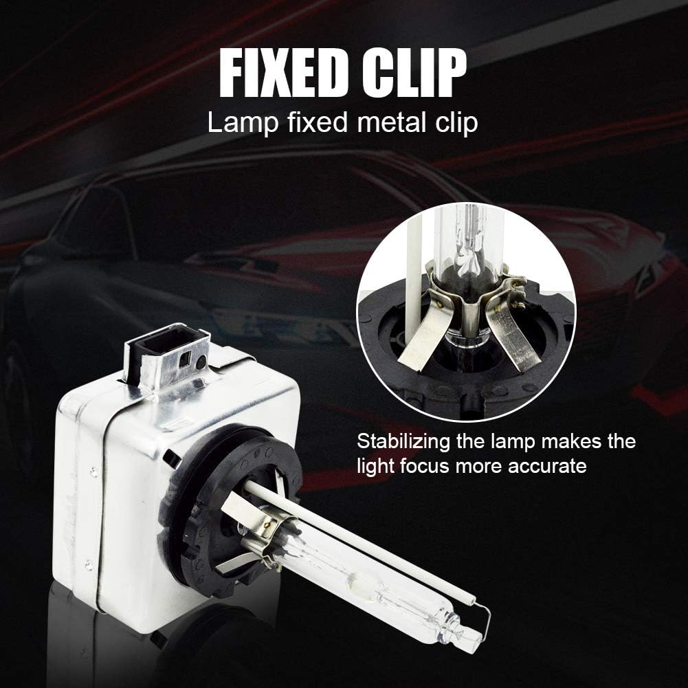 Safego D1S Xenon Bulb 35W 8000K HID Headlight Super Bright Discharge Lamp Replace HID Kit 12V Car Bulbs Ice Blue LED Exterior Headlamp Bulbs, Pack of 2