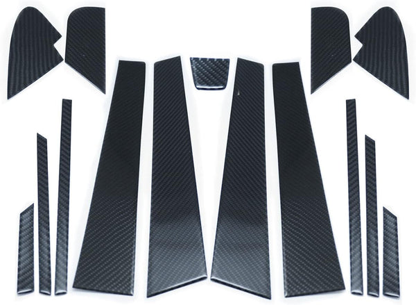 GAZOZ PERFORMANCE Carbon B Pillar Mask Panel Window Trims for 2015-2020 Subaru WRX STI VA - 15pcs