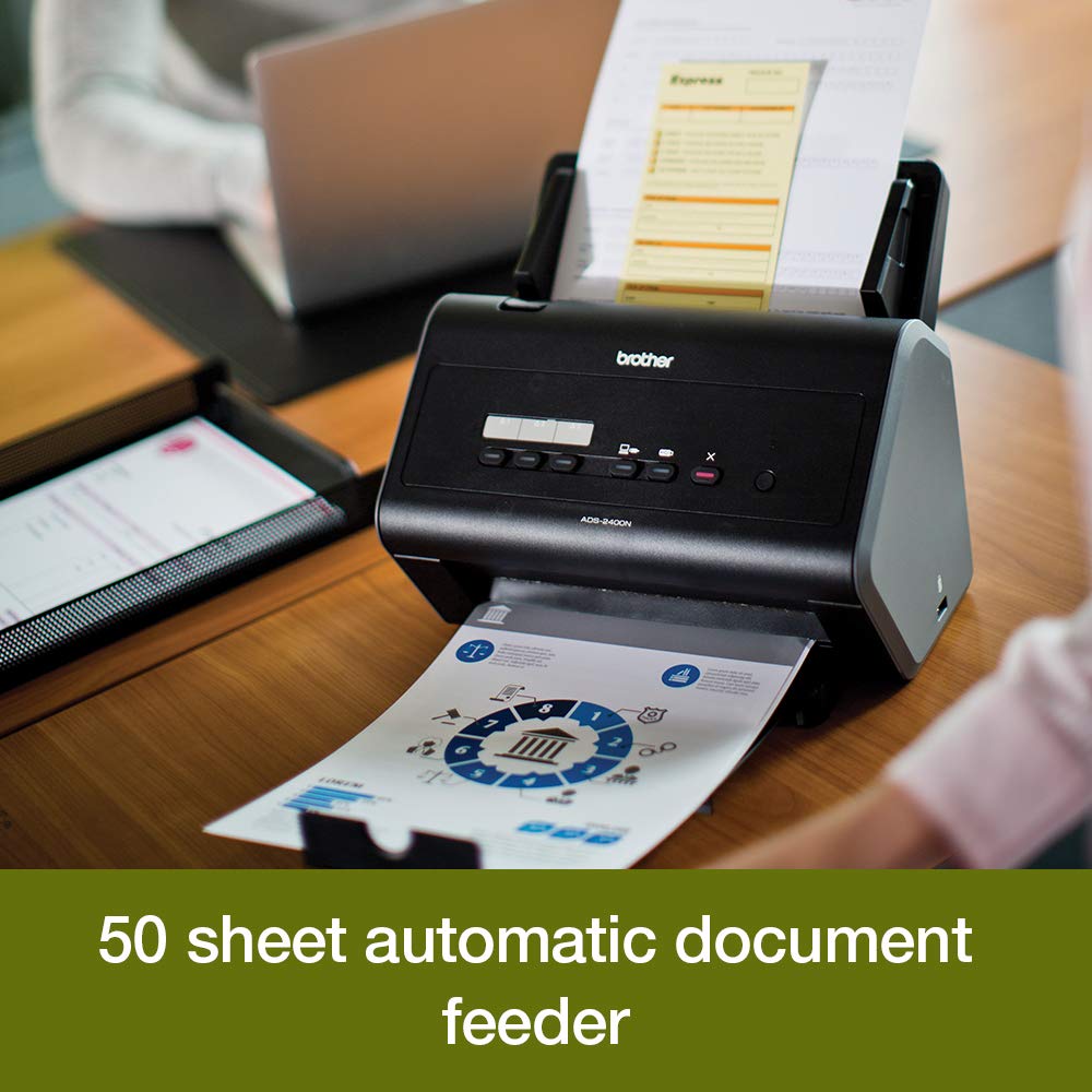 Brother ADS-4300N Desktop Document Scanner |SuperSpeed USB 3.0 |Double-sided |Advanced Image Capture, UK Plug