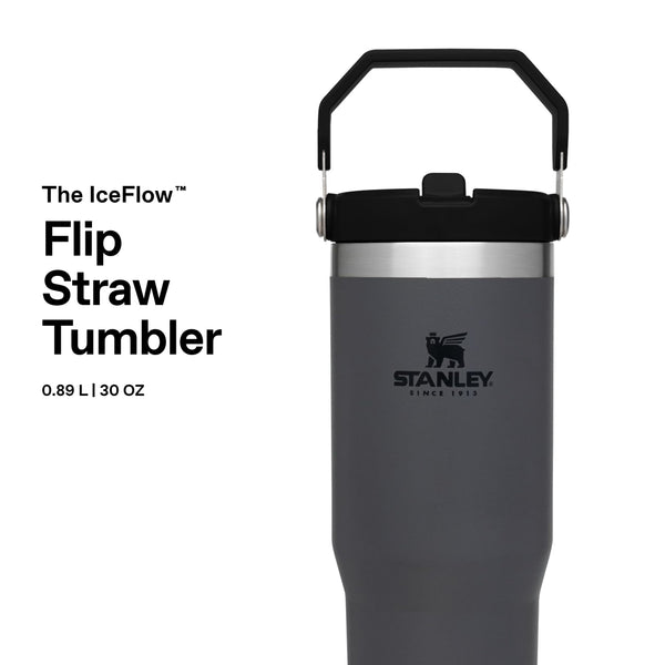Stanley Flip Straw Tumbler 1.0 Water Bottle With Straw 0.89L - Keeps Cold For 12+ Hours - Easy To Carry - Dishwasher Safe - Stainless Steel Thermal Flask - BPA-Free Travel Mug - Navy