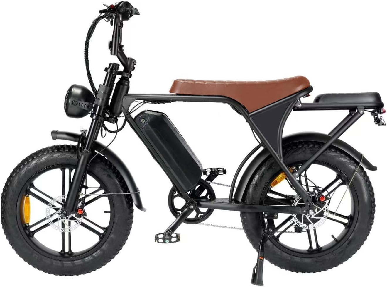 20” Electric Bike, 20 Inch E Bike, Hybrid Bike, Adult Bicycle, 48V 15AH Battery, Brushless Motor, LCD Display, 7 Gear, Rear Seat, Throttle, Suspension, Disc Brakes, Headlight, Indicators, New