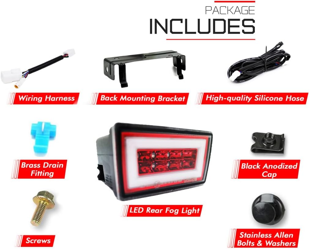 GAZOZ PERFORMANCE PNP+LED Rear Brake Light for 2011+Subaru WRX STI XV W/DRL White Bar - Red Lens F1