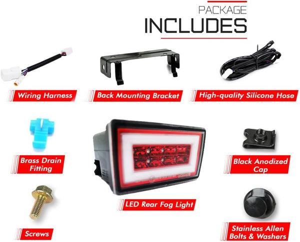 GAZOZ PERFORMANCE PNP+LED Rear Brake Light for 2011+Subaru WRX STI XV W/DRL White Bar - Red Lens F1