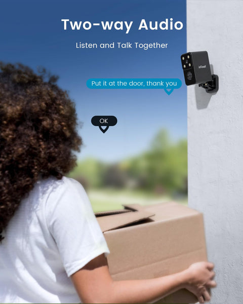 ieGeek No Monthly Fee 2K Security Camera Outdoor Wireless, 180° Horizontal Pan, Rechargeable Battery Wifi Home Camera, Colour Night Vision, Motion Detection, Siren Floodlight, Voice Intercom, IP65