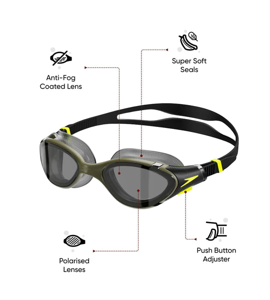 Speedo Unisex Biofuse 2.0 Swimming Goggles | Patented Easy Adjustment | Anti-fog | Anti-leak | Enhanced Fit | Improved Comfort Goggles (pack of 1)