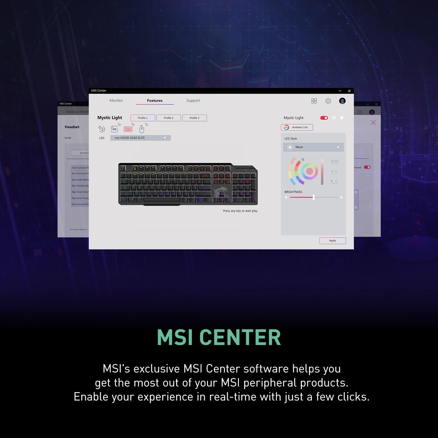 MSI CLUTCH GM51 LIGHTWEIGHT Gaming Mouse - 26000 DPI Optical Sensor, Elite 0.125ms Latency, 60M+ Click OMRON Switches, 6-Buttons, FriXionFree Cable, RGB Diamond LightGrips, 75g - Wired