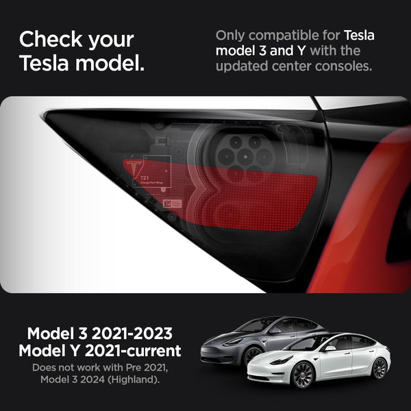 Spigen Tesla Model 3 2021-2023 and Y (~2024) Protective Film and Wrap Set Charge Port, Premium Design, Designed for Tesla Accessories - Zero One Edition